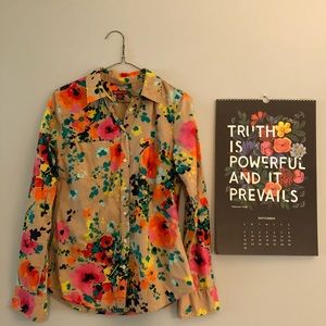 Merona Floral Long Sleeve Button-up